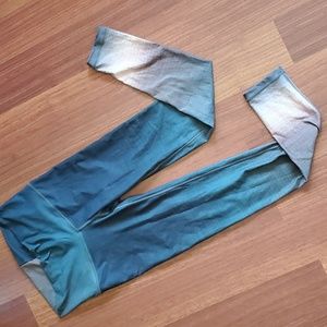 NIYAMA SOL Barefoot Leggings Twilight Teal Brown Ombre, Yoga- Sm LIKE NEW
